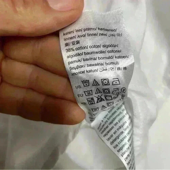 Calvin Klein white breathable linen/cotton long sleeve button down shirt-SZ-XL - Picture 4 of 10